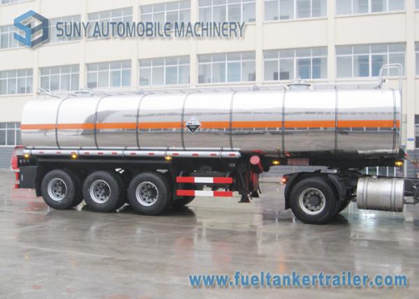 Ammonium Mitrate Oxidatioin Fuel Tank Trailer , 28000L 3 Axle Stainless Steel Tanker Trailers