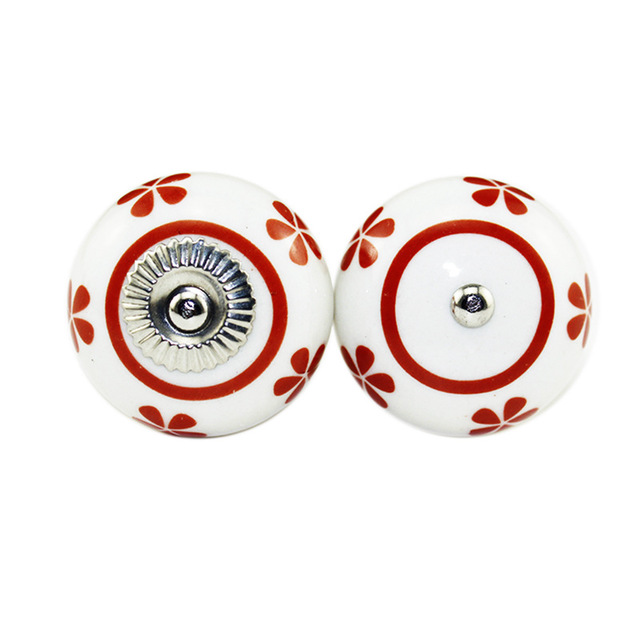 Latest Multi Color Ceramic Round Cabinet Knobs Zinc Drawer Cabinet Door Handle