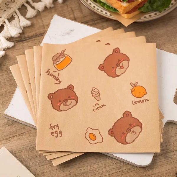 Disposable Oil Resistant Greaseproof Burger Paper For Cooking Baking Food Packaging