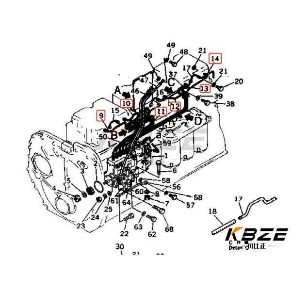 KOMATSU EXKAVATOR 6127-71-5171 6127-71-5123 6127-71-5133 топливные линии для двигателя S6D155