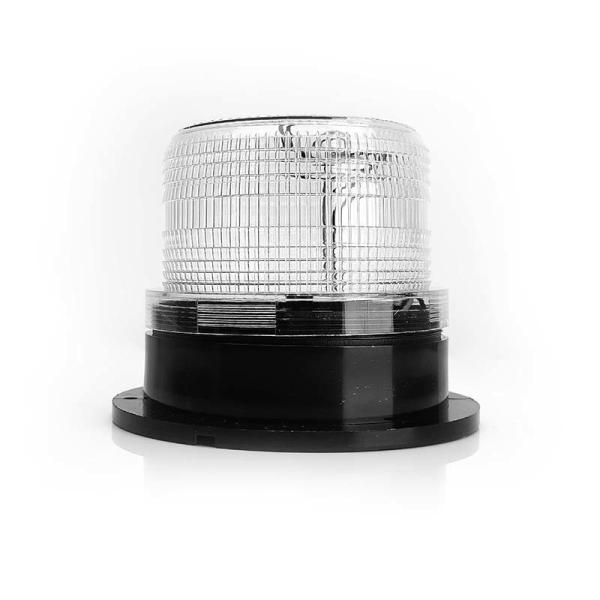 Solar DC 10-110V LED Rotary Flashing Strobe White Warning Light Flashing Beacon Light