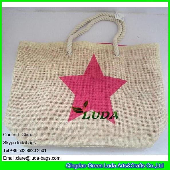 LDZB-019 cheap wholesale tote bag star printed paper beach straw handbags