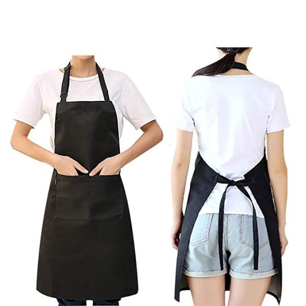 Waterproof Unisex Black Cotton Apron Professional Barista Antifouling Full Body Length