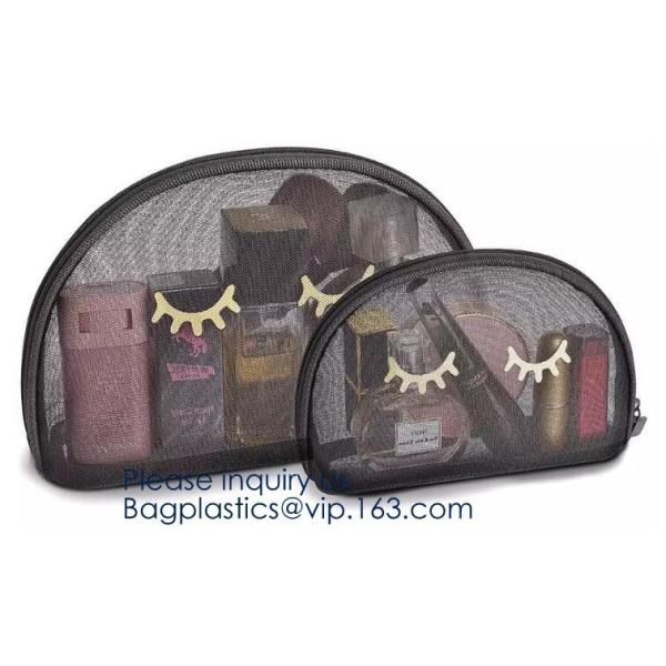 Multipurpose Nylon Mesh Cosmetic Bag Makeup Travel Cases Pencil Case Travel Organizers,Pouch for Offices Travel Accessor