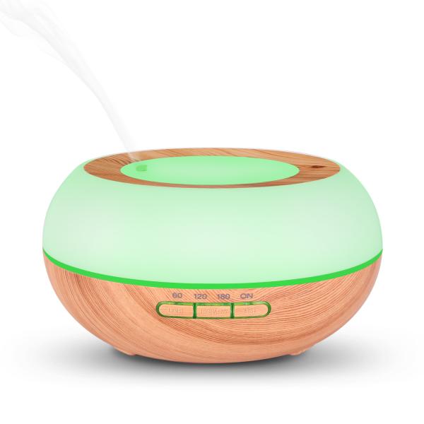 7 Color Changing LED Light Aromatherapy Essential Oil Diffuser 300ml air ultrasonic humidifier Light Wood Grain RY25C