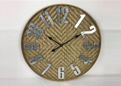 ZYWSC001 27.5 Farmhouse Bamboo Rattan Round Wall Clock Country Style For Wall Decor