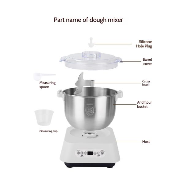 5L Flour Kneading Machine Multifunctional Small 200W With Smart Touch