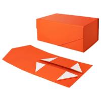 Caixa de presente dobrável personalizada Caixas de doces de papelão laranja com fecho magnético
