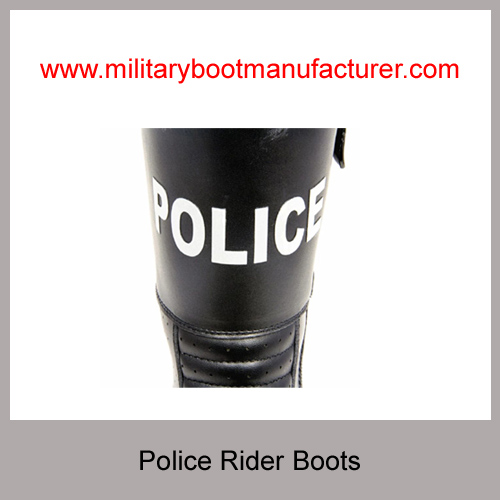 Wholesale China Military Grade Police Officer Rider Boots With Full Grain NAPPA Leather PU Rubber Dual Density Outsole