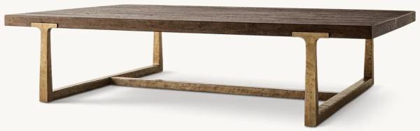 Modern Coffee Table Living Room Furniture 1400*800*450 Mm With Stainless Steel And Wood Top
