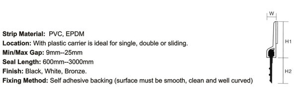 Door Brush-PVC DB605 with Plastic carrier