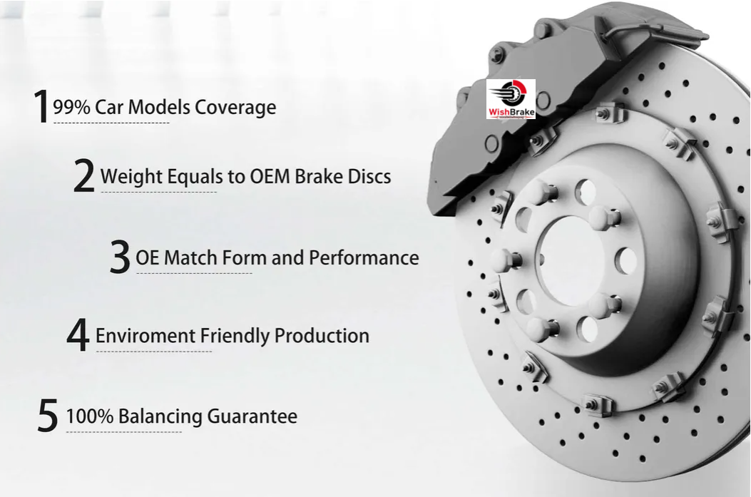 High Performance Aftermarket Car Automotive Parts Disc Brake Rotor Drilled And Slotted Front Brake Disc