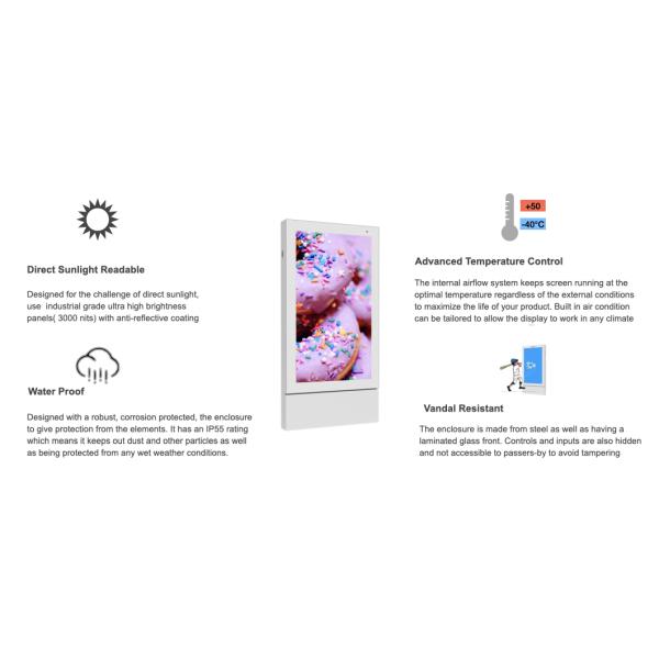 На открытом воздухе яркость Signage 3000nits цифров тотема Анти--слепимости высокая для аэропорта
