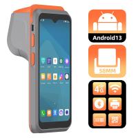Android 13 PDA para la policía de tránsito que imprime recibos y etiquetas, Terminal portátil 4G IP54 con impresora térmica de 58 mm