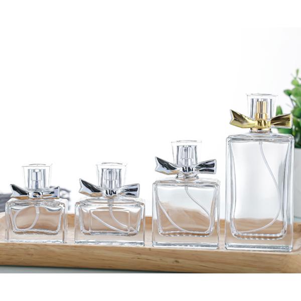 50 / 100ml Perfume vidrio transparente botella de aerosol personalizada Cosmético engrosado aspecto elegante y discreto