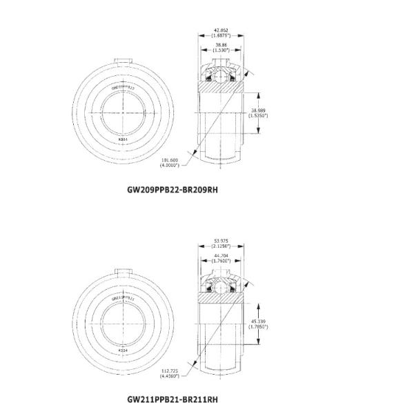 GW209PPB22-BR209RH Special Bearing Nonstandard Agricultural Machinery Bearing High Mechanical Efficiency