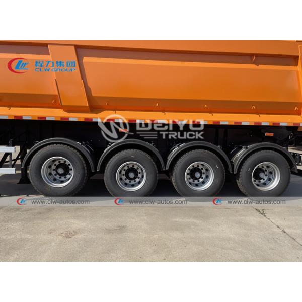 Загрузка гравия камня песка шахты трейлера 50t 60tons самосвала цапфы Jost 4 задняя наклоняя