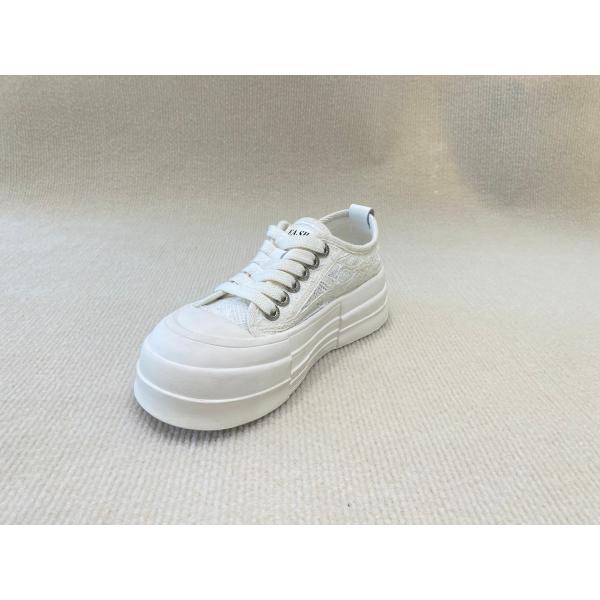 OEM ODM White Leather Casual Sneakers Lace Up 35-40 China Size