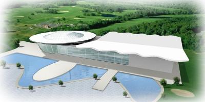 Banquete Hall Agricultural Steel Framed Buildings com Alkyd Grey Paint