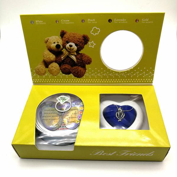 Friend Series Color Box Love Pearl Necklace Gift Box With Fashion Cage Pendant for Birthday Gift
