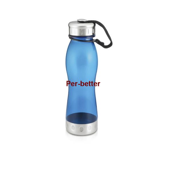 promotional different capacity clear plastic water bottle with stainless steel lid