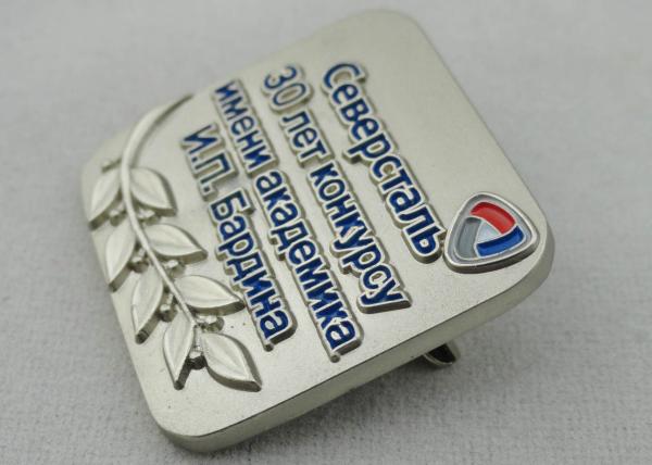 Zinc Alloy, Copper, Pewter 3D Russia Lapel Pin, Brooch Soft Enamel Pin with Misty Silver Plating