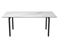 Table à manger en céramique finie de 1800*850 mm avec jambe métallique ovale noire de type fixe