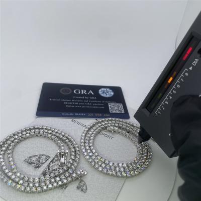 2MM Moissanite Tennis Chain White D Color Moissanite Diamond Tennis Necklace