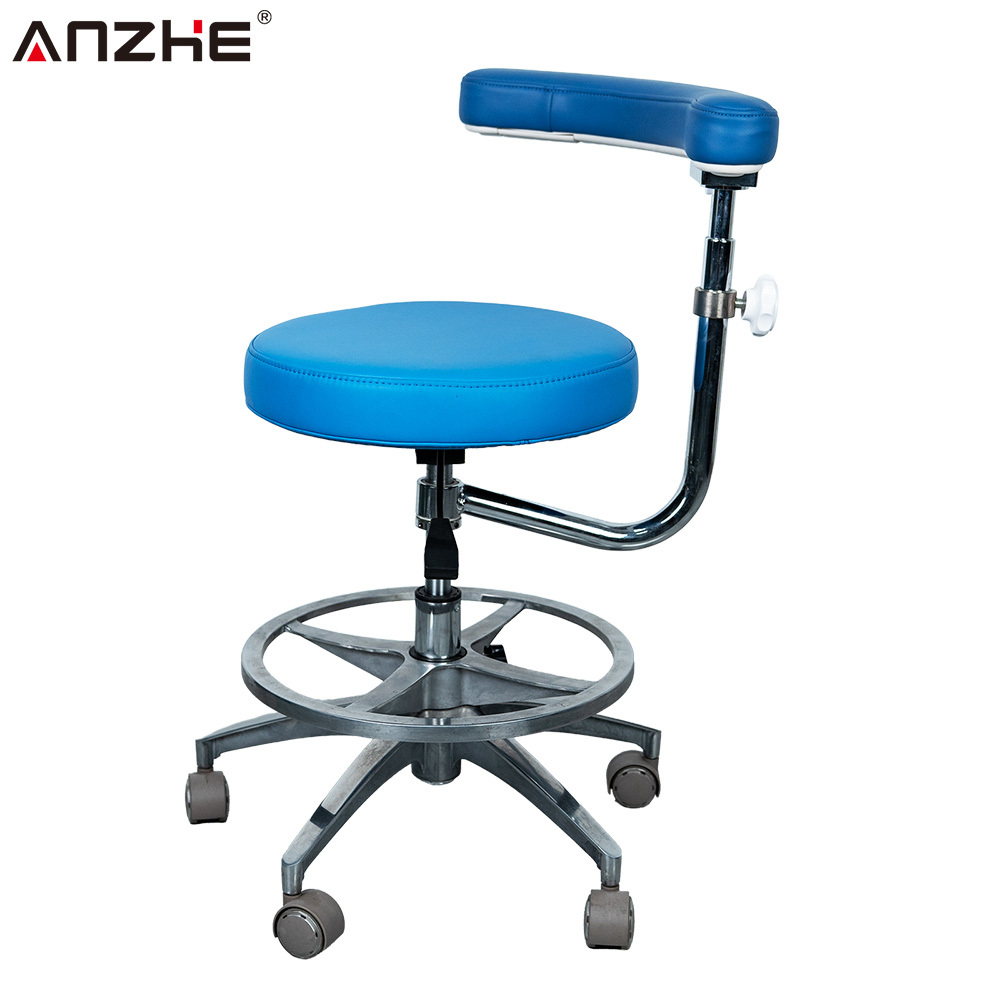 Ergonomic Dental Assistant Stool with 360 Degree Rotating Armrest Backrest