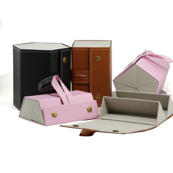 Caja de almacenamiento de gafas de sol de cuero simple de varios compartimentos con protección a prueba de olor y diseño portátil