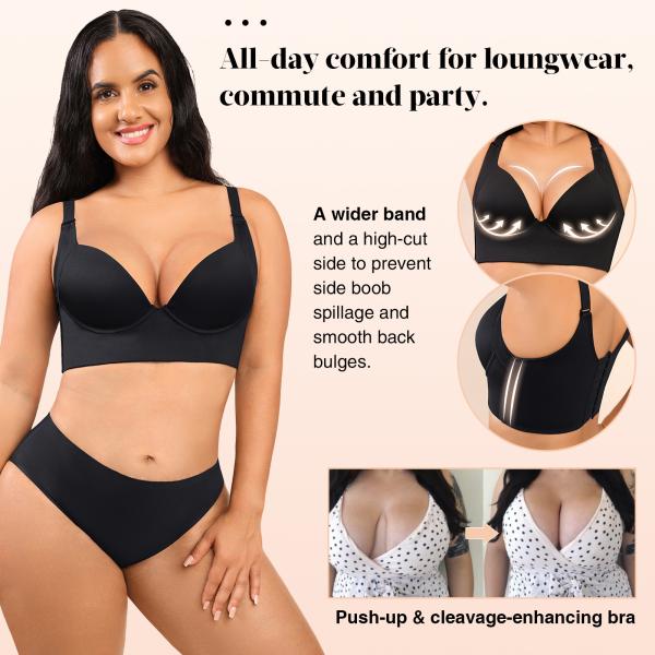 Shapewear Set HEXIN Body Fit Invisilift Compression Women's Seamless Bra with Deep Cup