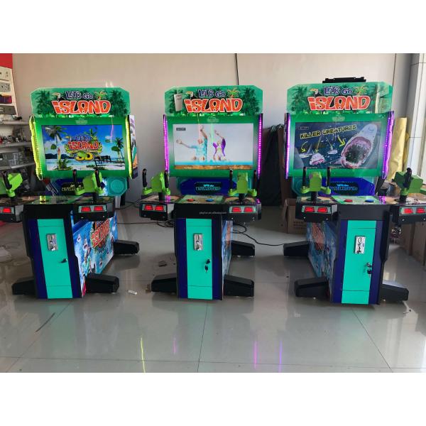 Indoor Commercial Amusement Park Let's Go Island Small Arcade Tv Video Gun Shooting Game Machine for Children Kids FEC