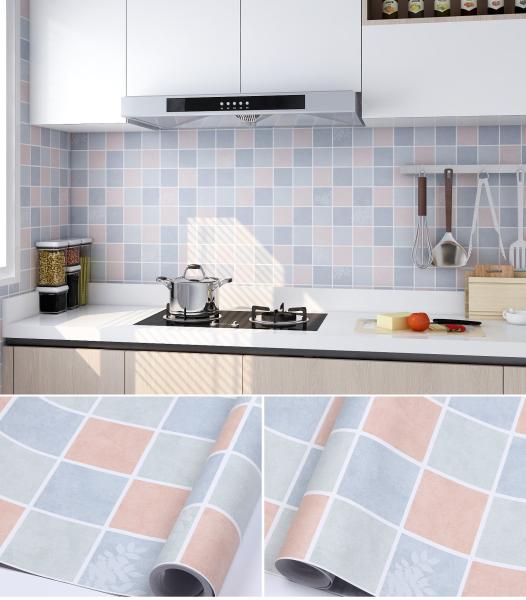 Modern Tile Mosaic Ceramic Wallpaper Roll for Kitchen Cupboard Cabinet Furniture Self Adhesive DIY Wall Stickers