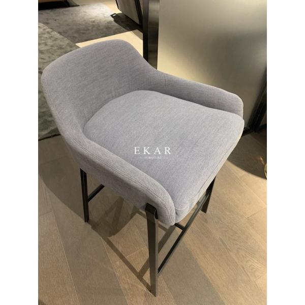 Modern Fabric Upholstery High Metal Bar Chair