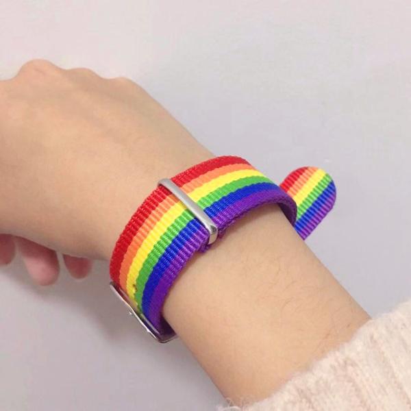 LGBT Pride Rainbow Nylon Band for Watch Russian Flag Strap Men Women Watches Accessory Canvas Bracelet Wristband 18 20 2