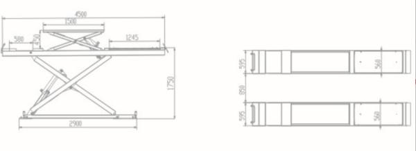 Full rise in ground four wheel used scissor alignment lift for garage