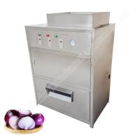 Machine à éplucher les oignons en acier inoxydable et éplucheuse à couper les racines 500 kg/h