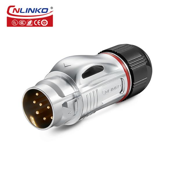 Cnlinko Connector BD24 Industrial Waterproof Metal Female Male IP68 10 Pin Plug Socket Cable Connector