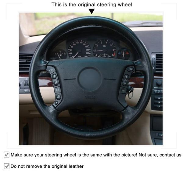 Black Perforated PU Leather Steering Wheel Cover for BMW E36 E46 E39 E38 E53 X5 X3 E83