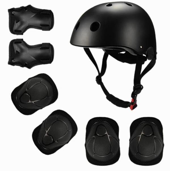 Adjustable Skateboard Skate Helmet pads with 7pcs set Protective Gear Knee Pads