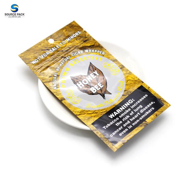 Herb Tobacco Leaf Packaging Bag Resealable Lanimated Plastic Ziplock With Window