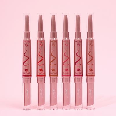 Fade Resistant Long Lasting Waterproof Lipstick Double Ended Lipstick 2g