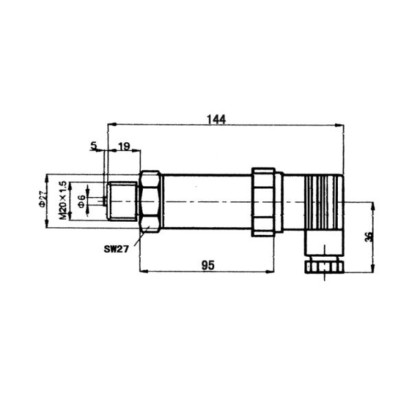 4mA 36VDC Small Piezoresistive Pressure Transmitter Sensor