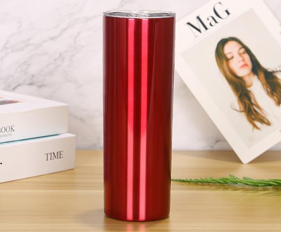 20oz Skinny Straight Blank Sublimation Tumblers With Lid Straw