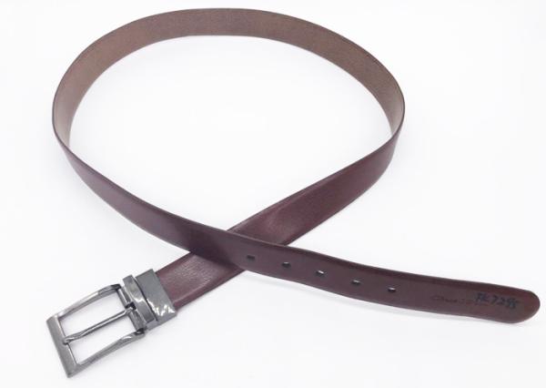 Genuine Leather Mens Reversible Belt 3.3cm Width With Vintage Hardware