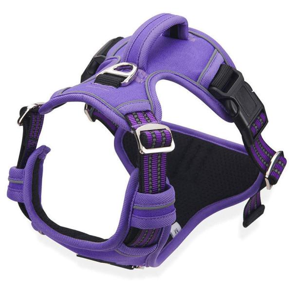Nylon Dog Harness Control Handle Breathable Mesh Reflective Design Custom Logo Decoration