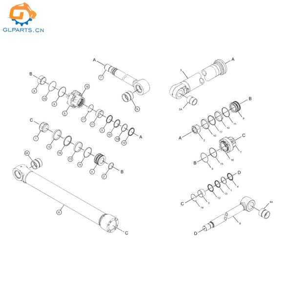 3891041 5133691 3588503 Bucket Boom Stick Hydraulic Cylinder for Excavator 345D 345C 349D