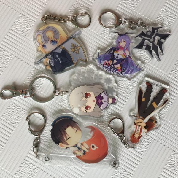 Wear Resistant Anime Acrylic Keychain Custom Acrylic Keyrings 3mm Thickness
