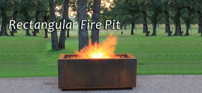 Freestanding древесина горя яму огня Corten стальную прямоугольный