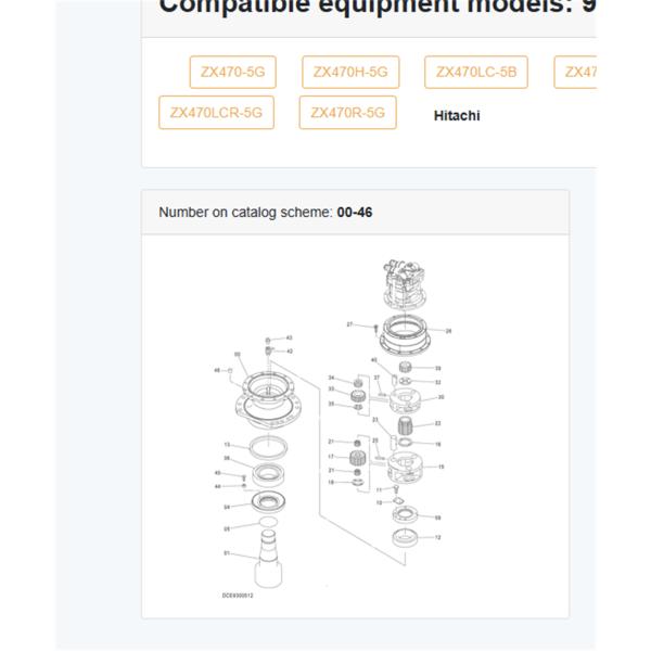 Деревянный корпус экскаватора качающая коробка передач ZX470 коробка передач 9300512 для Hitachi